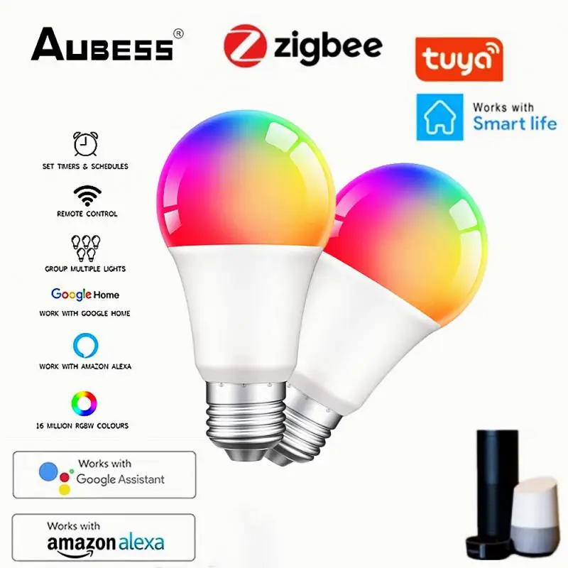 Zibee3.0 Gateway Smart Light Lampadina A Led, Smart Home E27 Lampadina Rgbcw Telecomando Fai Da Te Contorl Smart Life Tuya Voice Tramite Alexa Google 