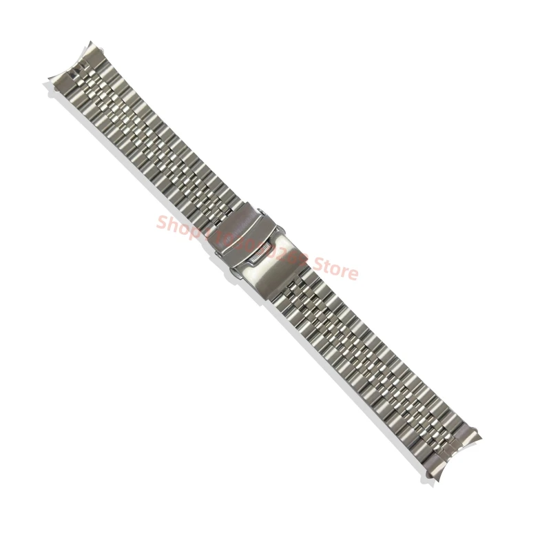 

316L Stainless Steel Silver 18mm 19mm 20mm 22mm Jubilee Curved End Watch Band Strap Fit for SKX 5 Watch