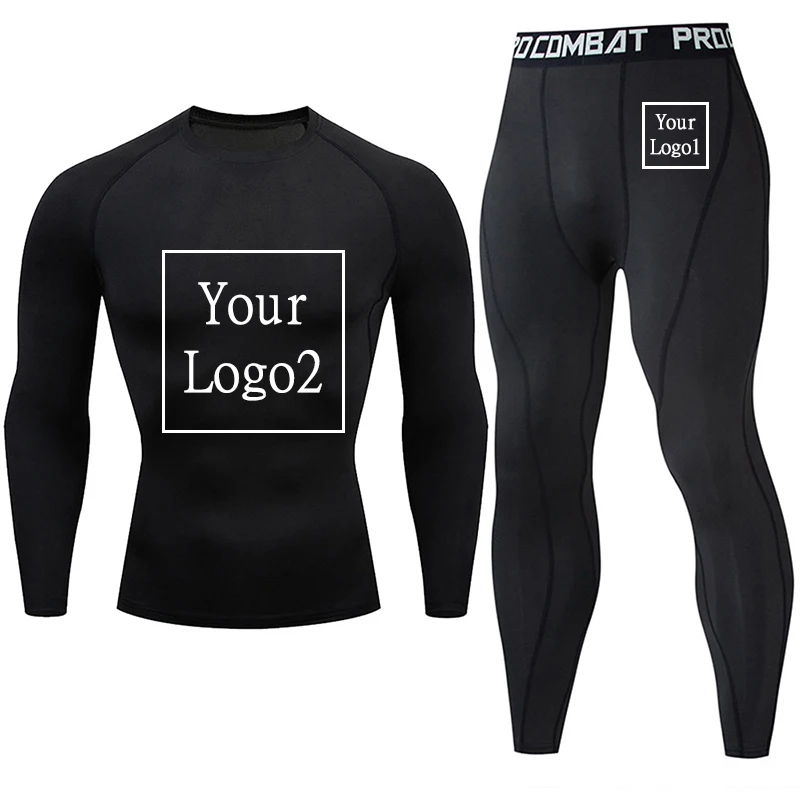 Custom Logo Underwear for Men Long Johns Base Layer Sports Fitness Leggings Tight Undershirts