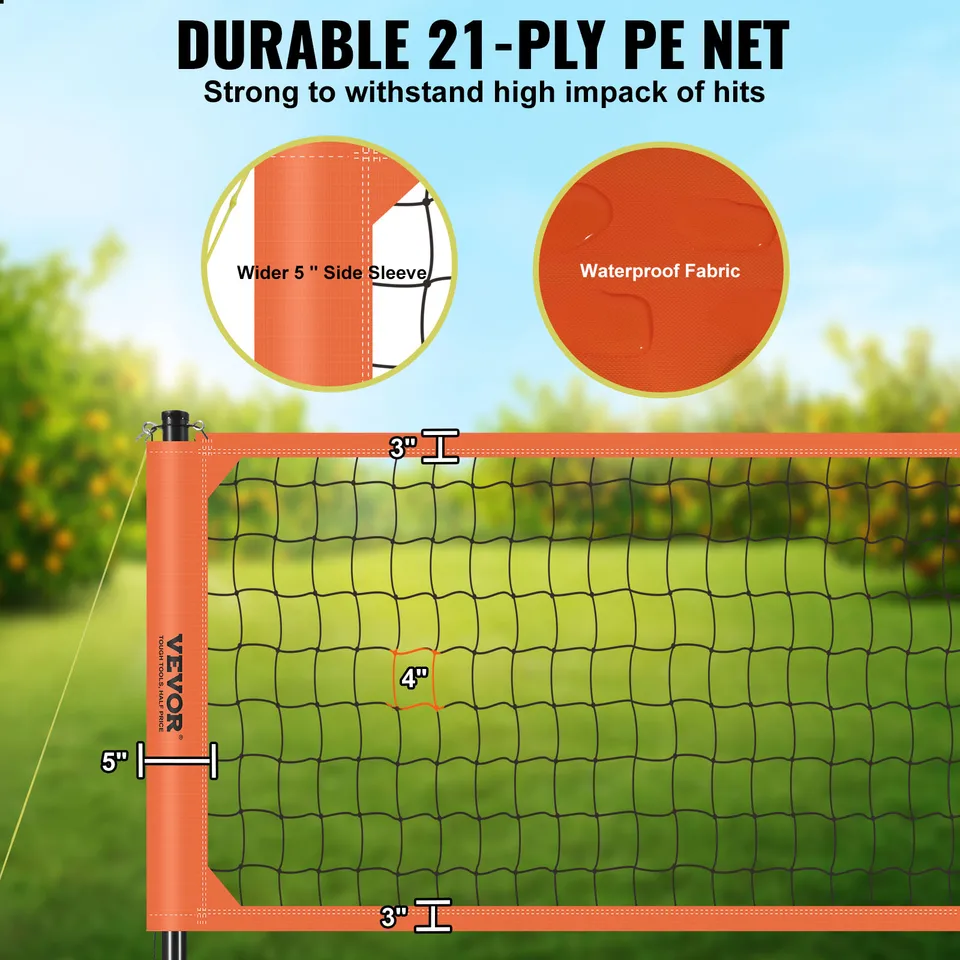 Rete Da Pallavolo E Badminton Portatile – Pali Regolabili 1,55-2,1m, Base Riempibile, Per Esterno E Interno