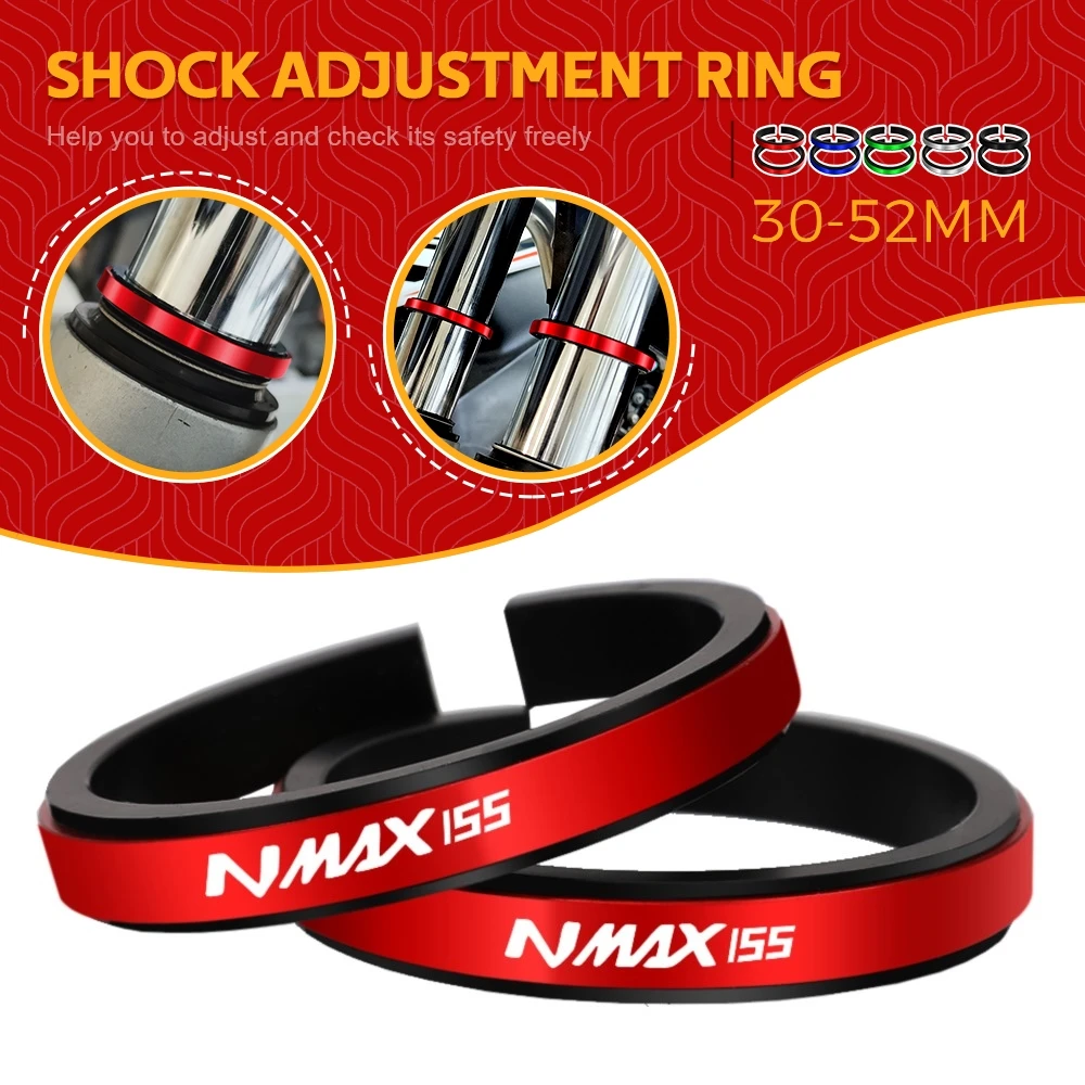 

FOR YAMAHA NMAX155 N-MAX 155 2020-2024 Motorcycle Adjustment Shock Absorber Auxiliary Rubber Ring CNC Accessories Fit 30MM-52MM