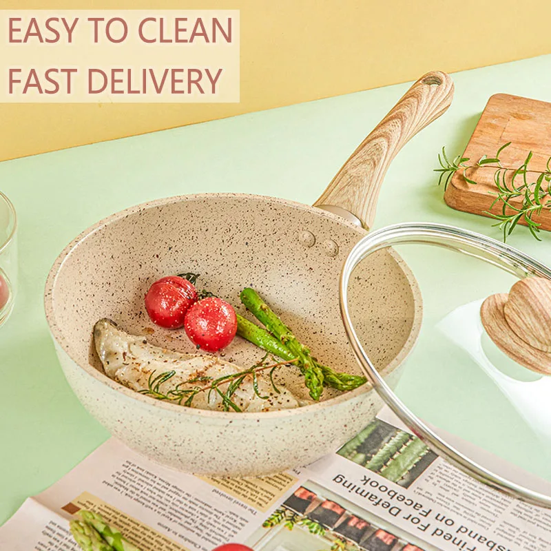 

Wok Induction Cooker Pan Gas Stove Smoke-Free Fried Egg Steak Pan Cooking Pot Non Stick Pan