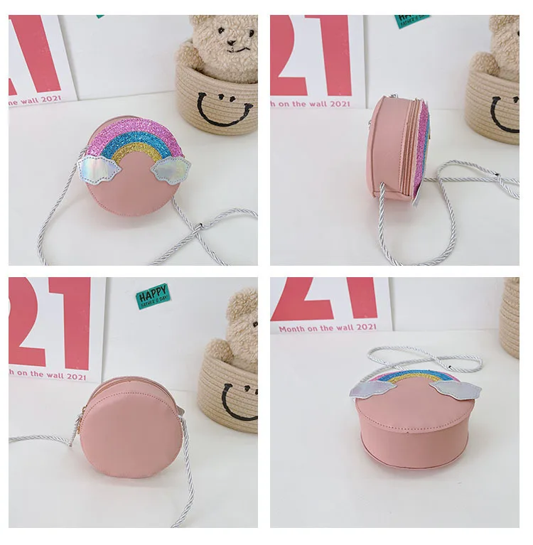 Kid Bag Elementary School Cartoon Cute Rainbow Coin Wallet Mini Crossbody Bag for Girls Kids Bags 6
