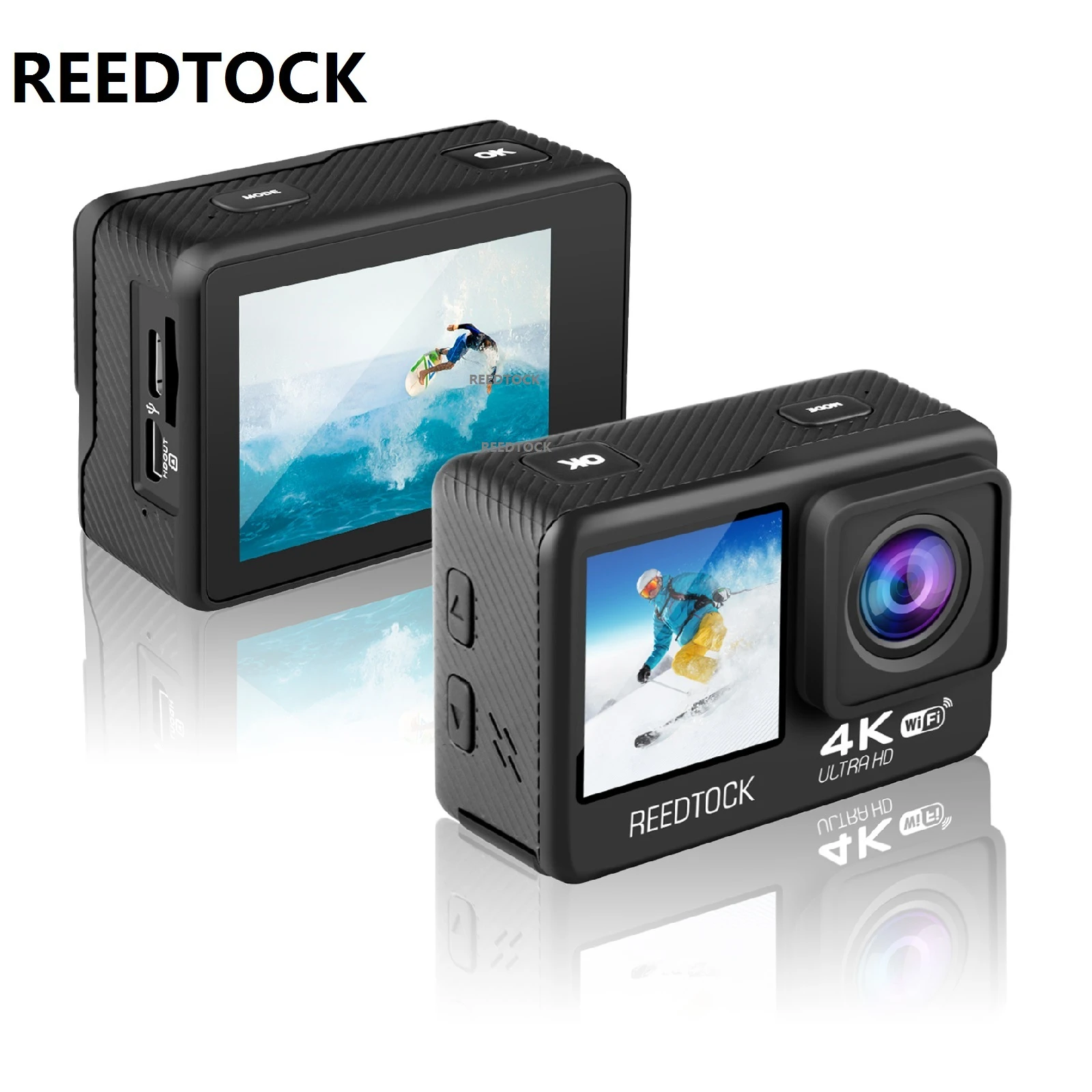 Action Camera 4k 60fps 24mp 2.0 Touch Dual Screen Eis Wifi Waterproof Remote Control 4x Zoom