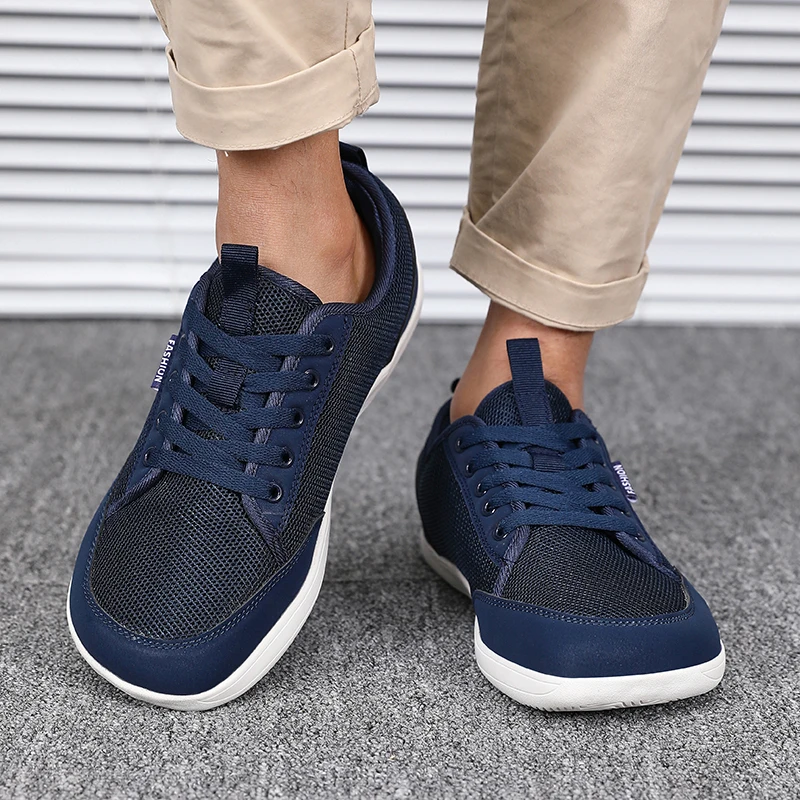 New Fashion Men's Sneakers Wide Toe Breathable Barefoot Sports Large Summer Trendy Black Mesh Casual Walking Shoes Hot Selling