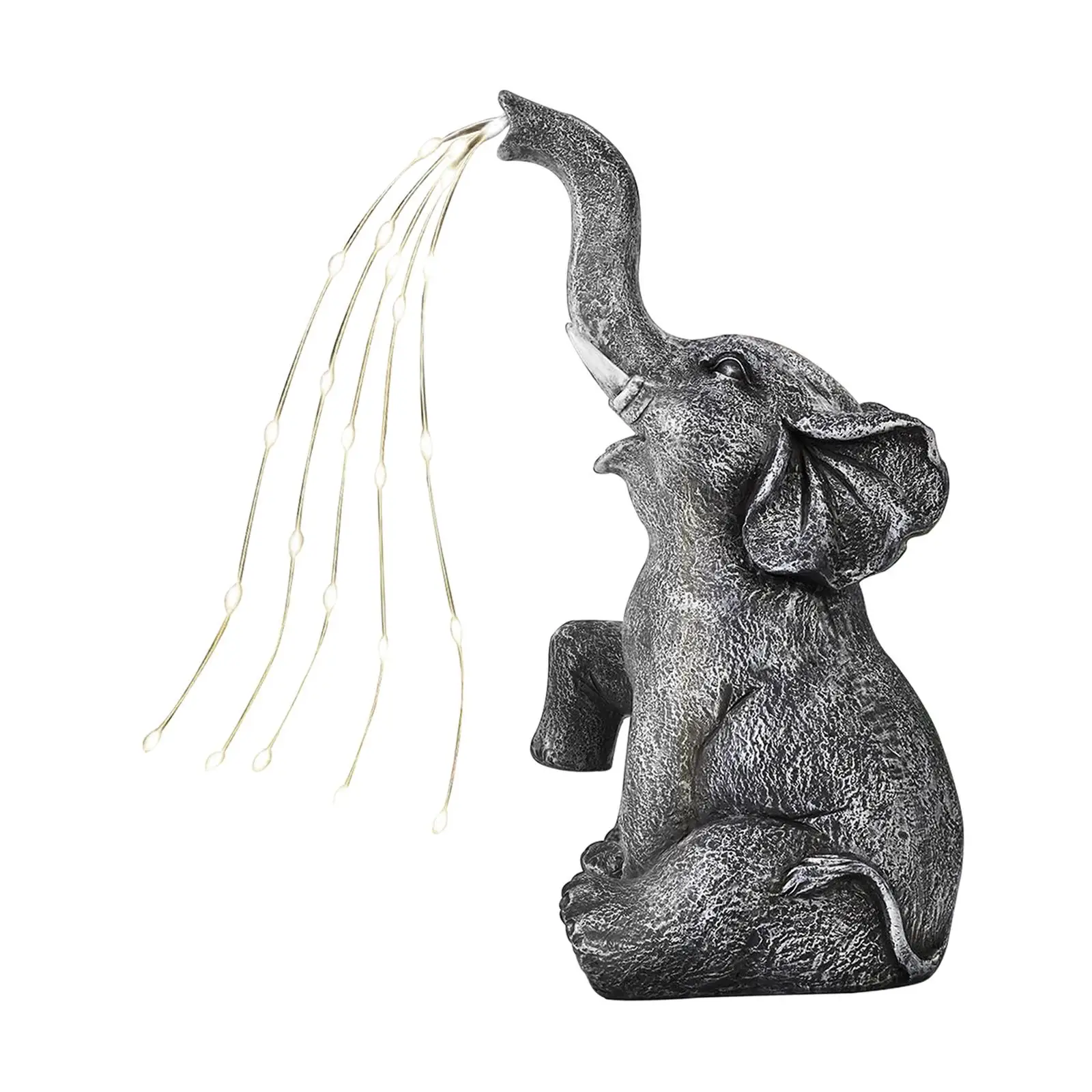 Elephant Statue with Solar Light Garden Decor Elephant Figurine for Patio Elephant Statue with Solar Light Garden Decor Elephant Figurine for Patio