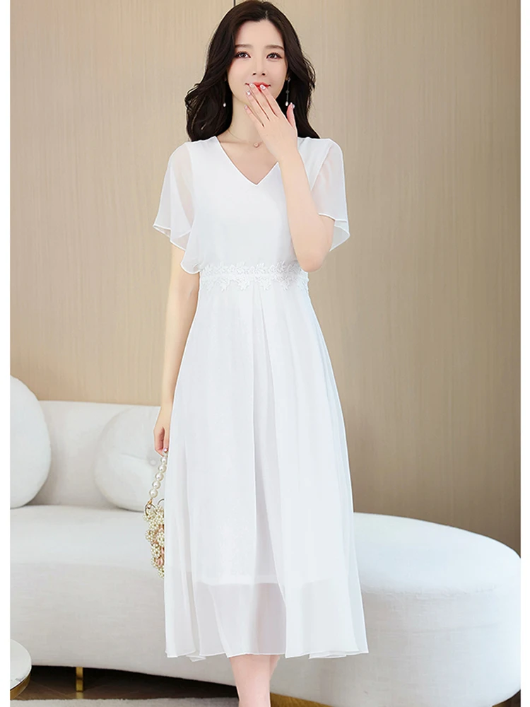 pink satin dress prom Hot Silky A-line V-neck Long Dresses With Ruffles, MP942 Color:Red/Yellow Polka Dot Height 178cm core sale TOP 10 BEST Formal