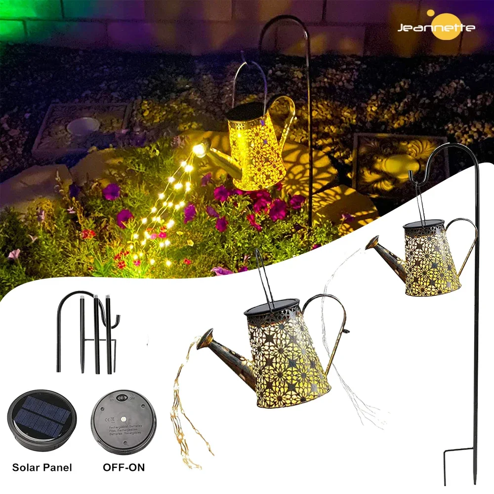 

Solar Watering Can Light Hanging Waterfall Lamp Waterproof Outdoor for Garden Decor Yard Porch Lawn Backyard Landscape LED Lamps