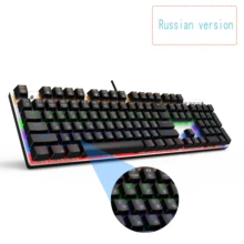  Metoo  Edition Mechanical Keyboard 87 keys Blue Switch Gaming Keyboards for Tablet Desktop  Russian sticker 