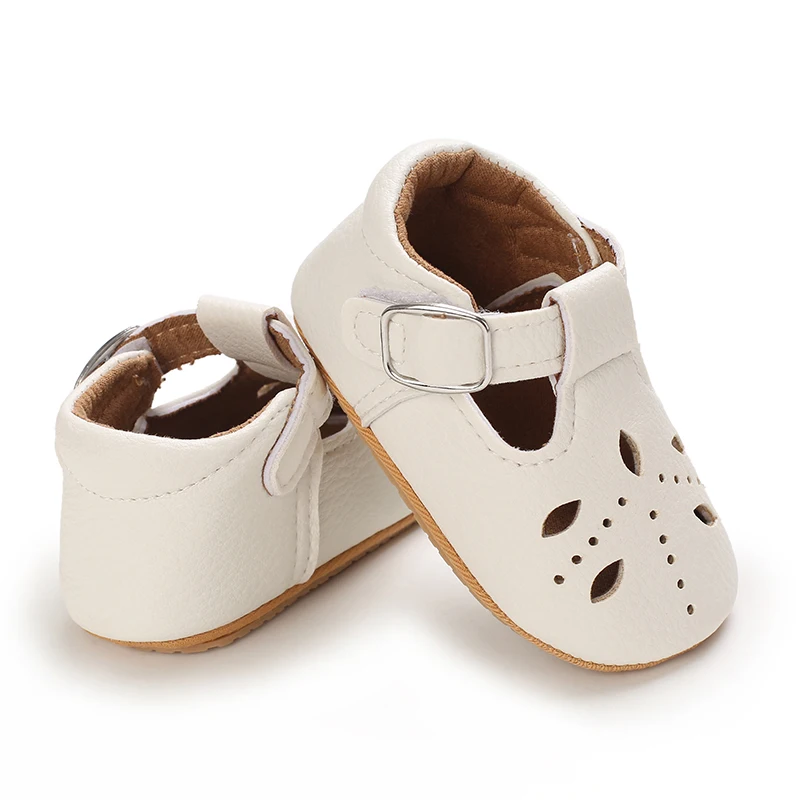 Newborn Baby Shoes Baby  Girls Classic Love Heart Rubber Sole Anti-slip PU Dress Shoes First Walker Toddler Crib Shoes 4