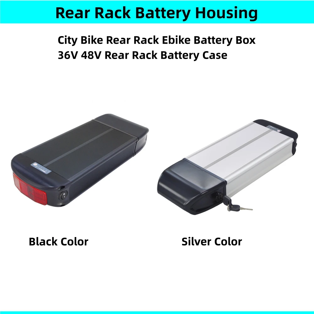 36Volt Rear Rack Carrier City Electric Bike Battery Box 36V 48V Ebike Battery Case Replace Repair Upgrade