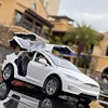 1:32 Tesla Model X Model S Alloy Car Model Diecasts Metal Toy Vehicles Car Model Simulation Sound and Light Collection Kids Gift 4