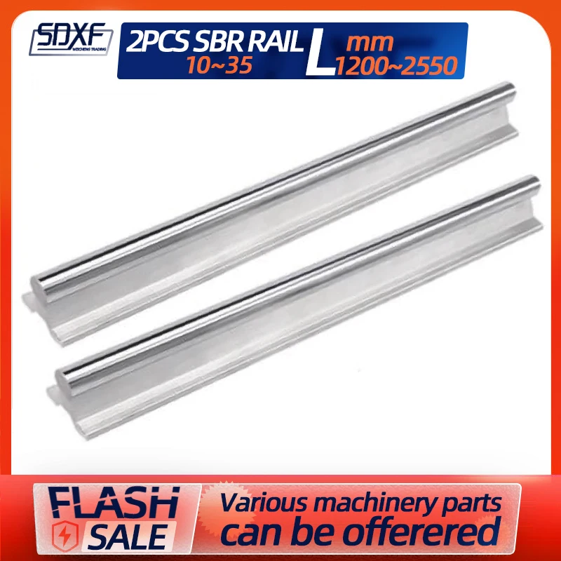 

2pcs rail linear guide SBR10/12/16/20/25/30/35/40/50 = 1200 1250 1300 1350 1400 1450 1500 1550 1600 1700 2550mm cnc router parts