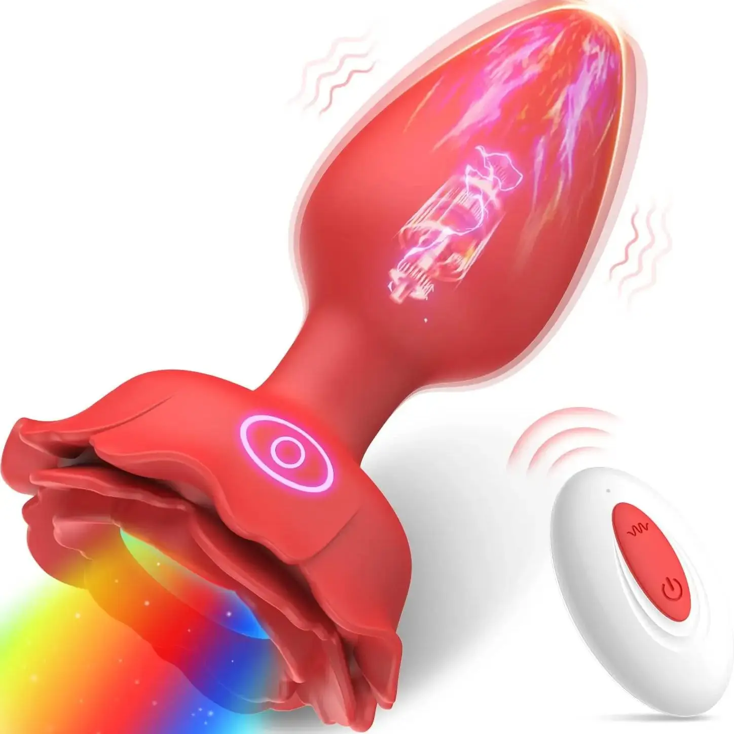 Anal Plug Vibrator Colorful Led Light Anus Butt Plug Prostate Massage Adult Sex Toys for Women Men Gay Femme with Remote Control 1