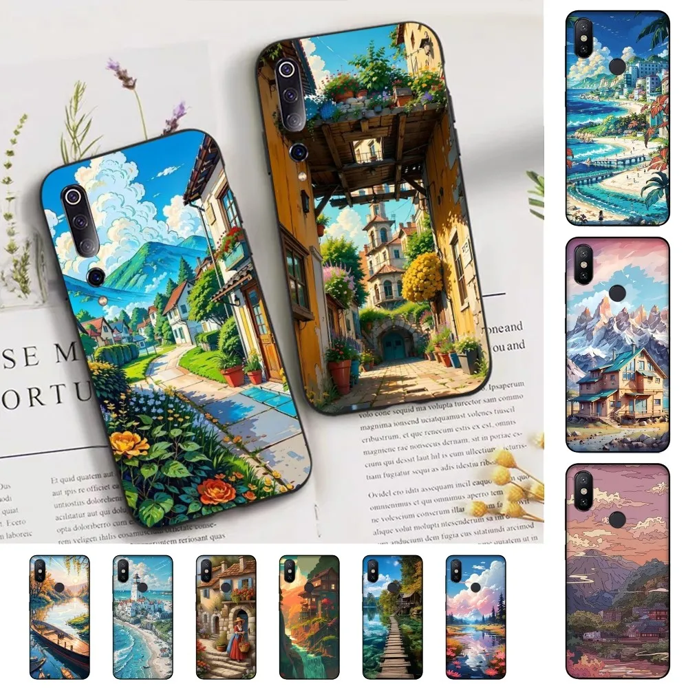 

Landscape Printing Phone Case For Xiaomi Mi 5X 8 9 10 11 12 Lite Pro 10T PocoX3pro PocoM3 Note 10 Pro Lite