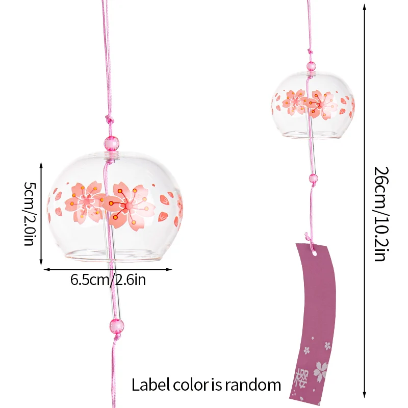 Kawaii Sakura Stained Glass Wind Chime - Aesthetic Room Decor with Harmonious Bell Sounds