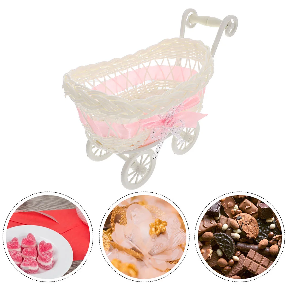 Wicker Carriages For Dolls-baby Showers-white Poly Wicker Carriage