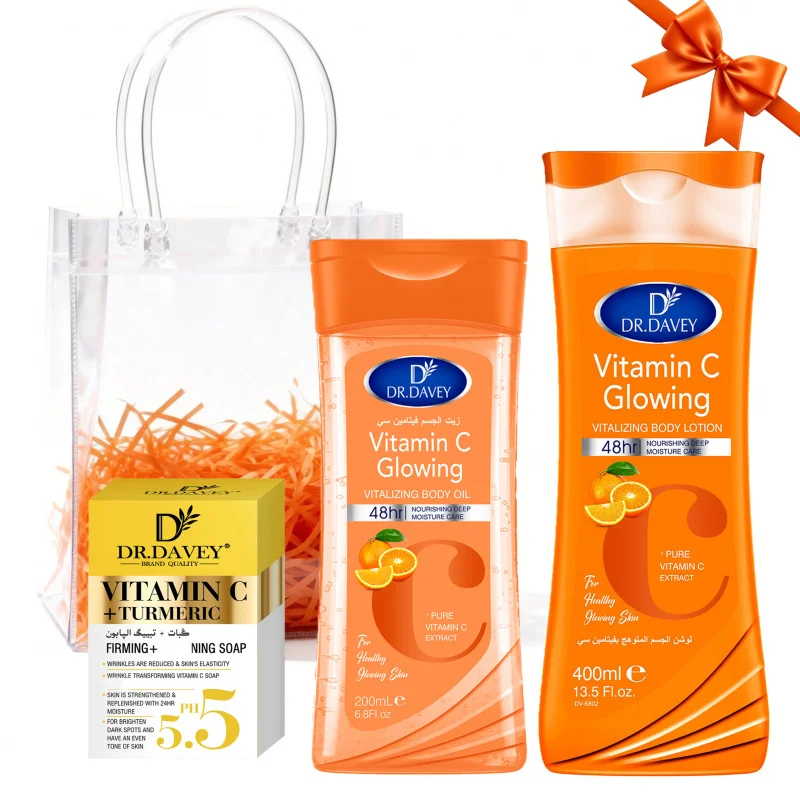 DR.DAVEY VITAMINE C Soin de la peau 3 ensembles Lotion corporelle+Savon+Huile corporelle Ensemble de soins de la peau quatre saisons Cadeau Nettoyage Hydratant et Hydratant 1 DR.DAVEY VITAMINE C Soin de la peau 3 ensembles Lotion corporelle+Savon+Huile corporelle Ensemble de soins de la peau quatre saisons Cadeau Nettoyage Hydratant et Hydratant 1