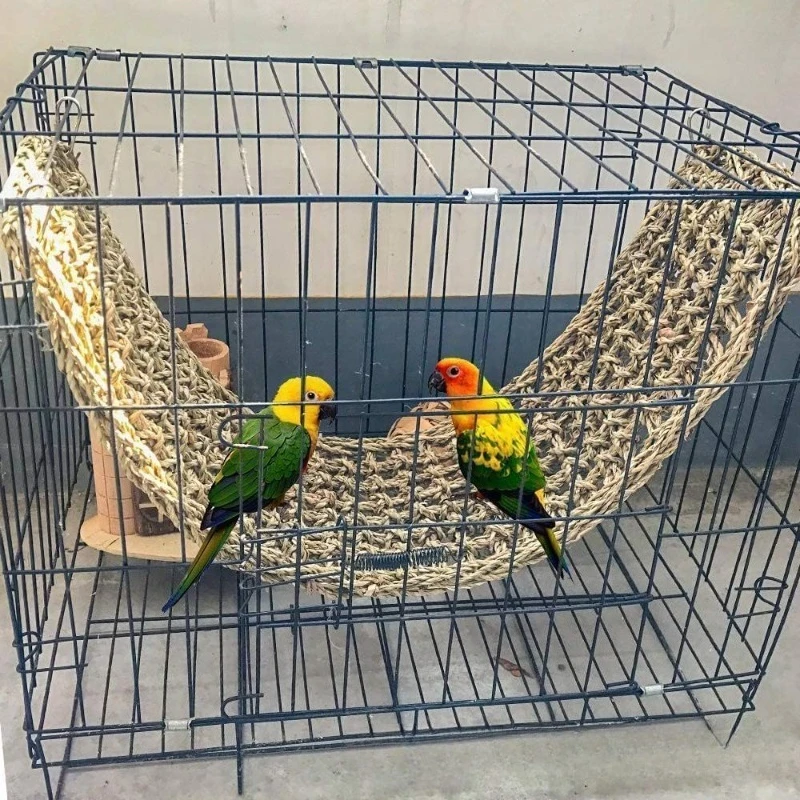 Bird Straw Mat Toy and Cage Accessory Set