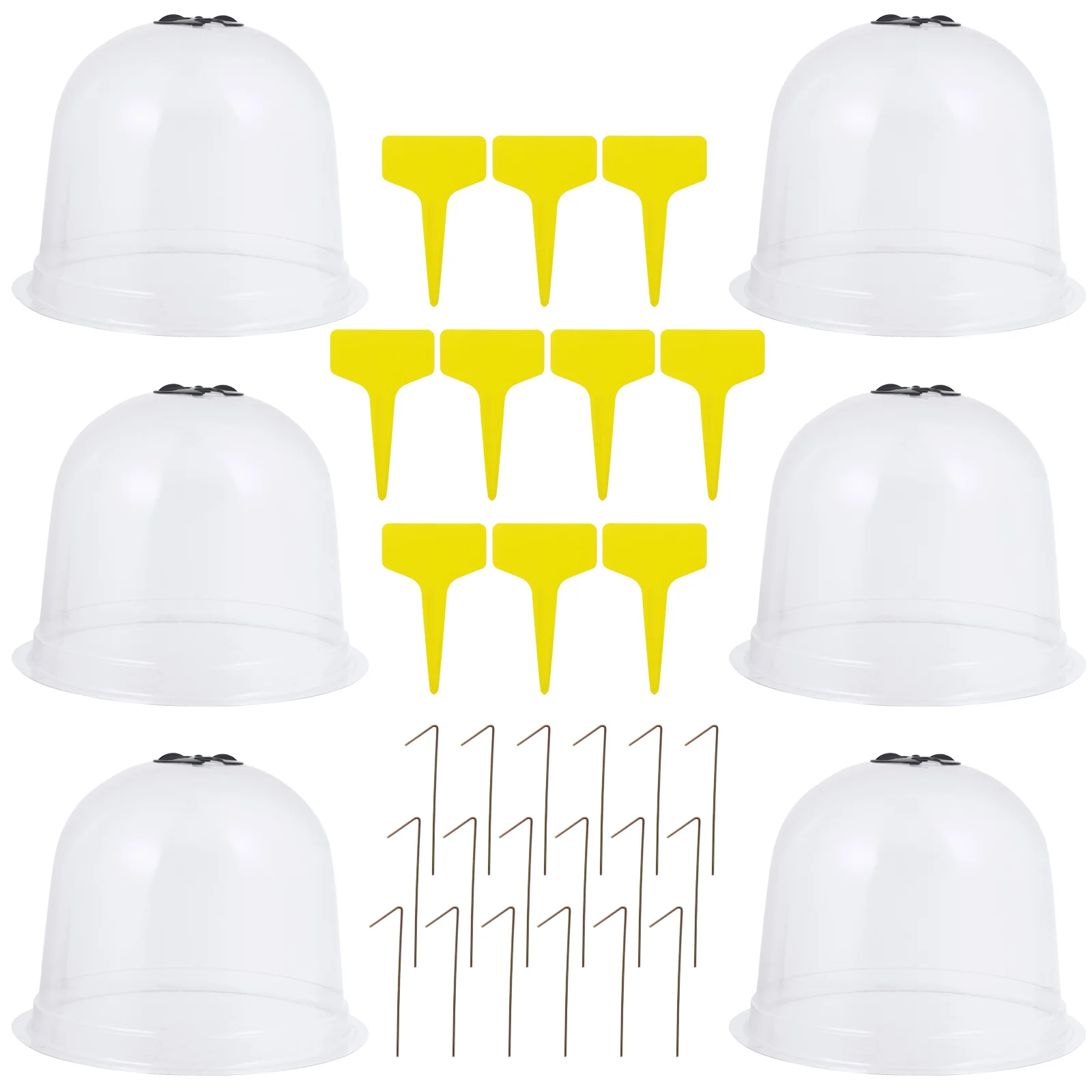 

6Pcs Plant Dome Bell Cover with 18 Ground Securing Pegs and 10 Plant Label