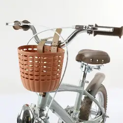 Children's Durable Handlebar Bike Basket with Adjustable Straps (Brown)