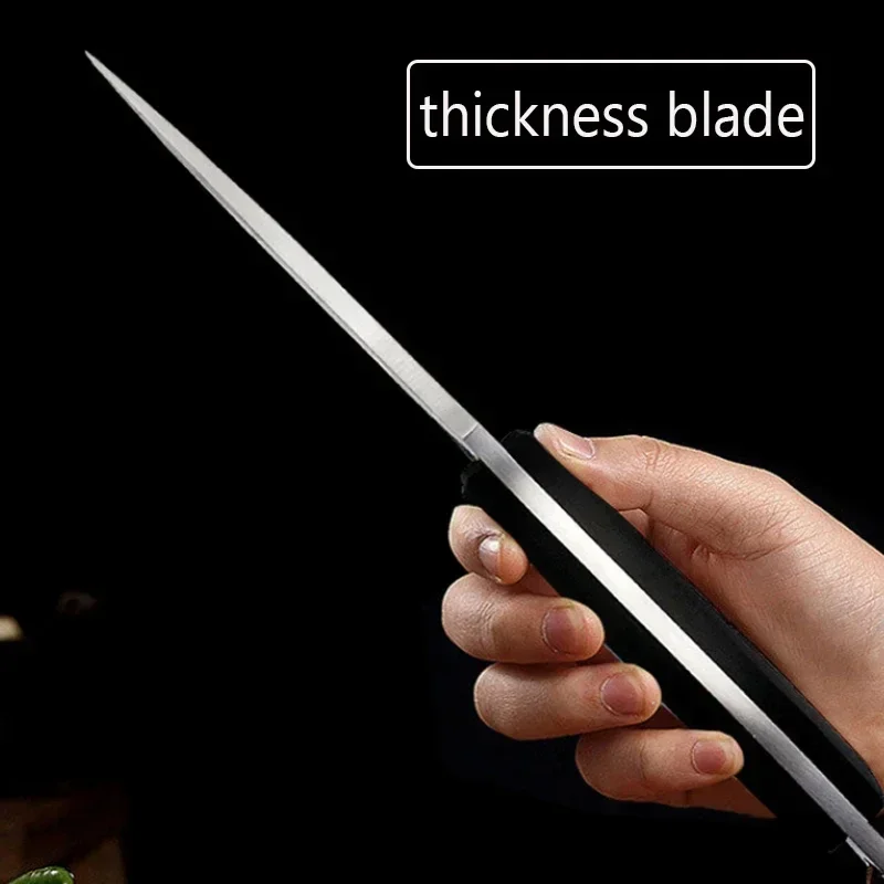 Meat Cleaver Fish Knife D2 Stainless Steel Kitchen Chef Utility Knife Portable Butcher Fruit Cutlery with Cover