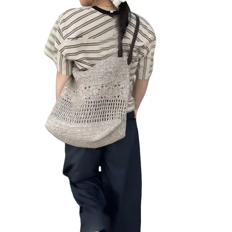 Bohemian Beach Straw Woven Bags For Women Luxury Designer Handbags Purses 2025 New In Hollow With Inner Pocket Underarm Shoulder