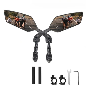 Bicicletta Retrovisore Bici Regolabile 360 ° Ruota lo specchietto grandangolare Specchietti retrovisori per manubrio bici da strada Accessori per biciclette