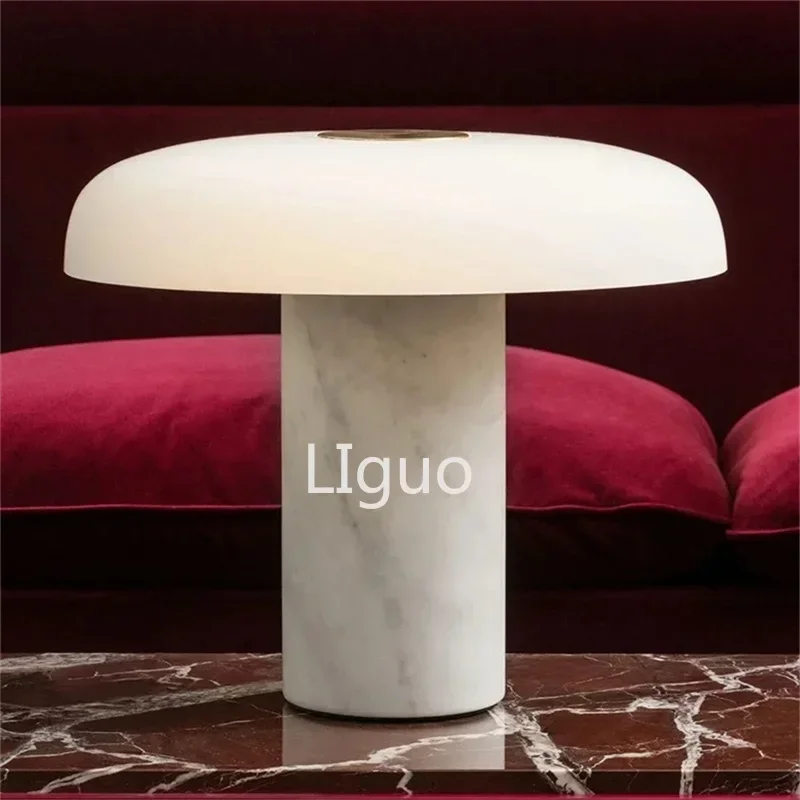 Nordic Simple Table Lamp Modern Creative Marble LED Desk Light Mushroom Decorative Living Room Bedroom
