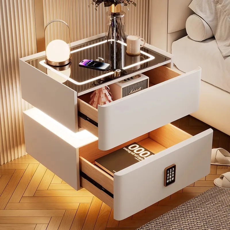 منضدة سرير خشب مصمت 40 سم