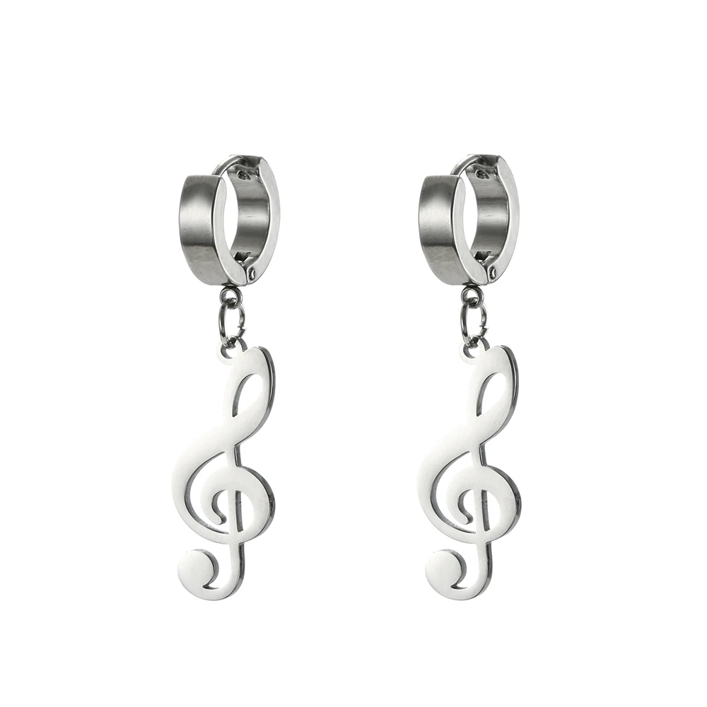 Orecchini in argento con note musicali, orecchini con ottavi di nota, regalo per musicisti, regalo per amanti della musica, gioielli musicali, ottavi di nota, Steve Perry, cuore con nota musicale