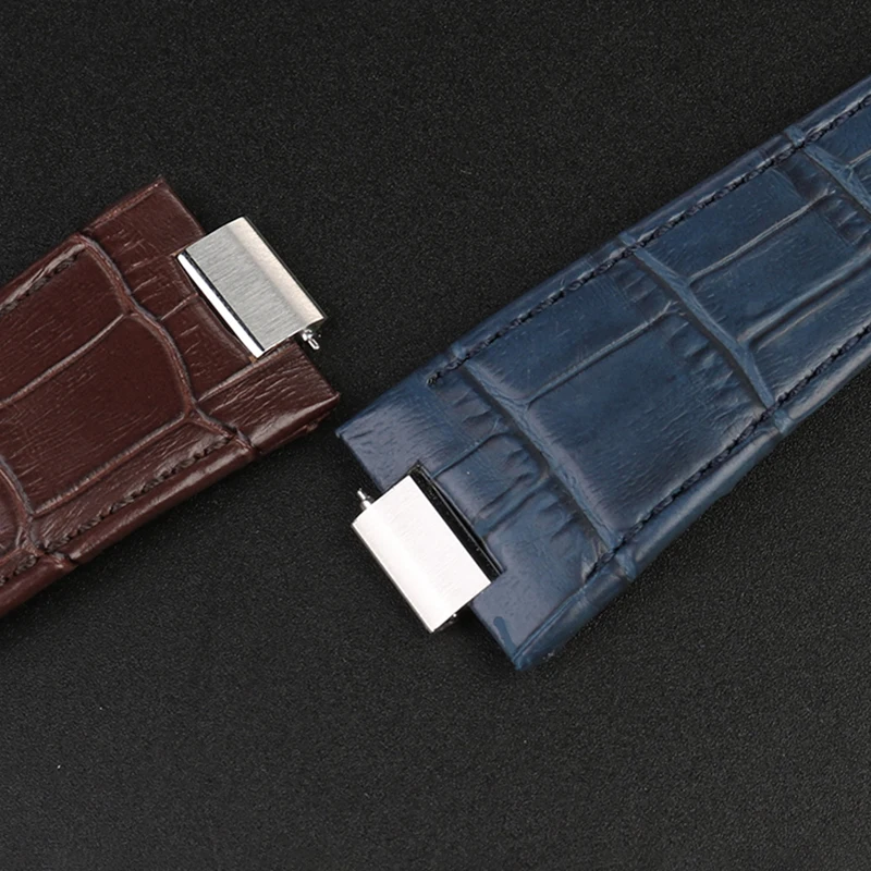 Convex End Leather Watchband for Tissot 1853 PRX series Strap Belt T137.407 T137.410 Men's Bracelet Wrist Strap Bracelet 26x12mm