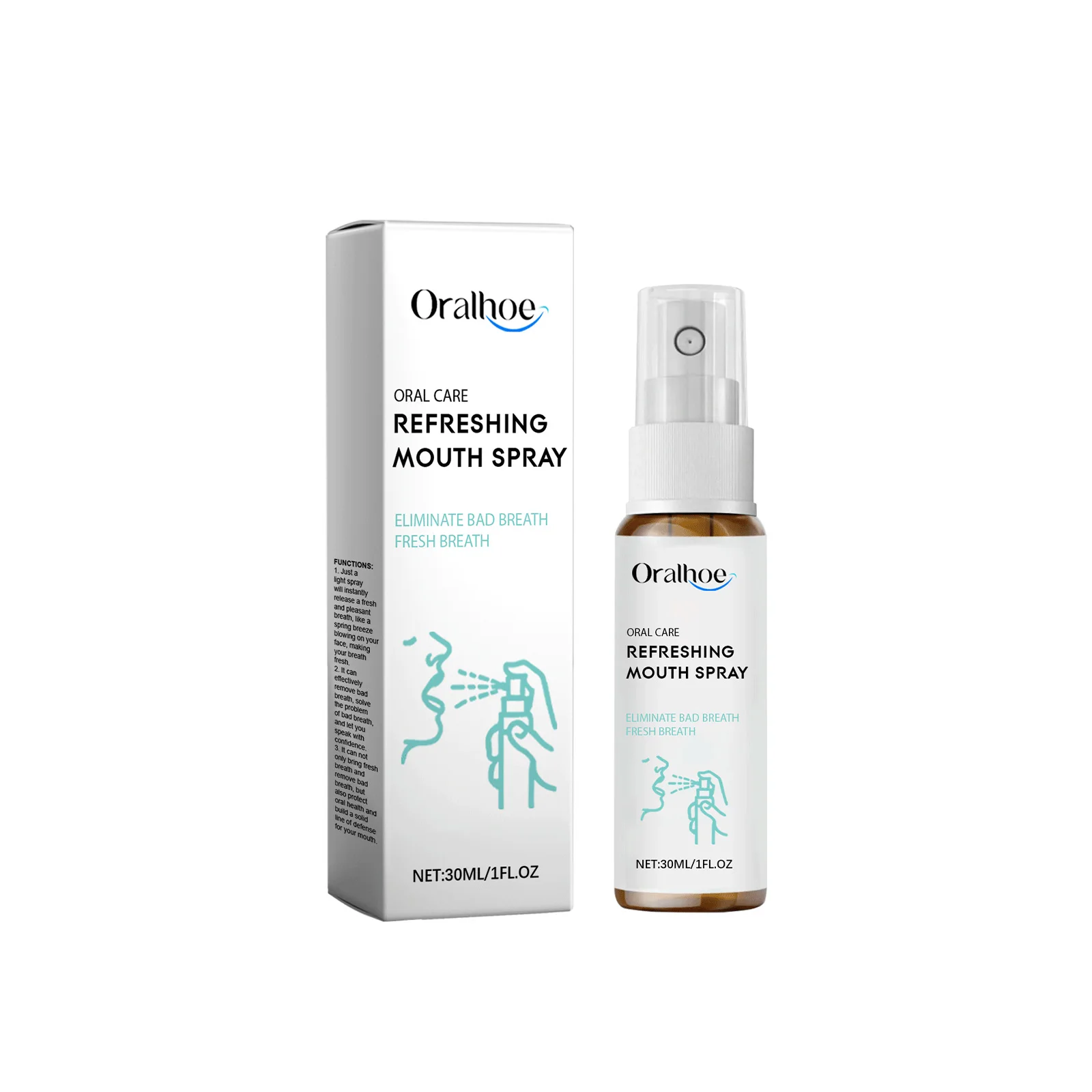 Spray odświeżający oddech Usuwa nieświeży oddech Długotrwały zapach Przenośny płyn do płukania jamy ustnej Pielęgnacja zdrowia jamy ustnej Smak mięty Spray do czyszczenia jamy ustnej