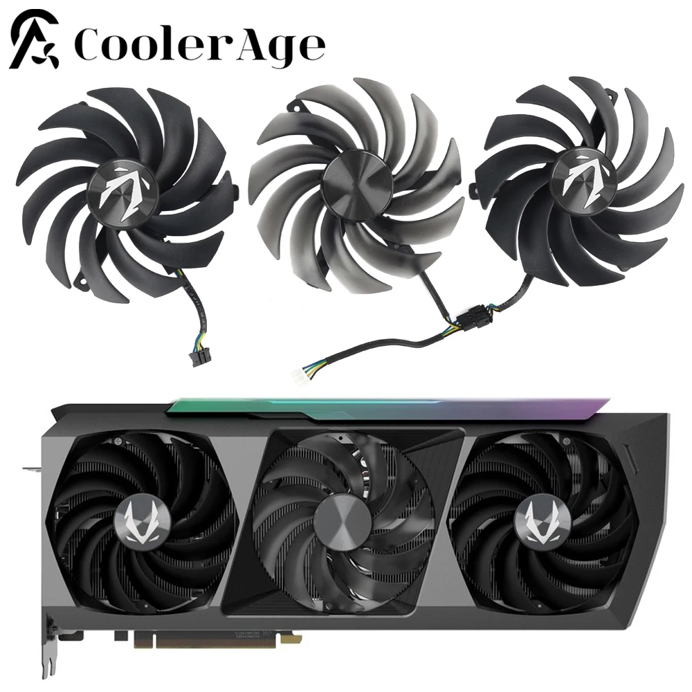 Ventilador de Placa de Vídeo para Zotac Gaming Geforce Rtx 3090 Amp Extreme Holo 100 mm Gaa8s2u Rtx3090 Placa Gráfica Substituição Ventilador de Refrigeração