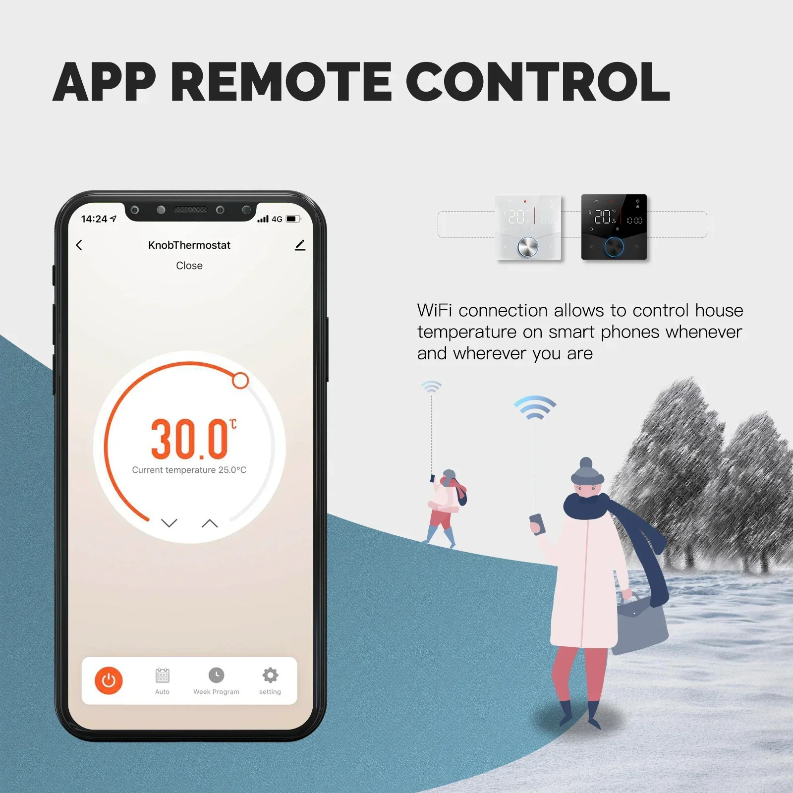 Eosnow WiFi Smart Intelligenter Thermostat-Temperaturregler Für Elektrische Heizgeräte, LCD