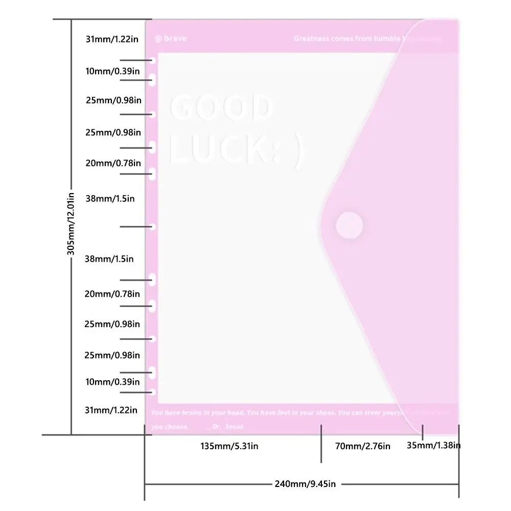 Simple Loose Leaf A4 File Folder 11-Hole Students Stationery Exam Paper Storage Bag Transparent Data Book Back To School Gift - 6
