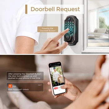 Smart Lock with Camera & Doorbell 5-in-1 Keyless Entry 6