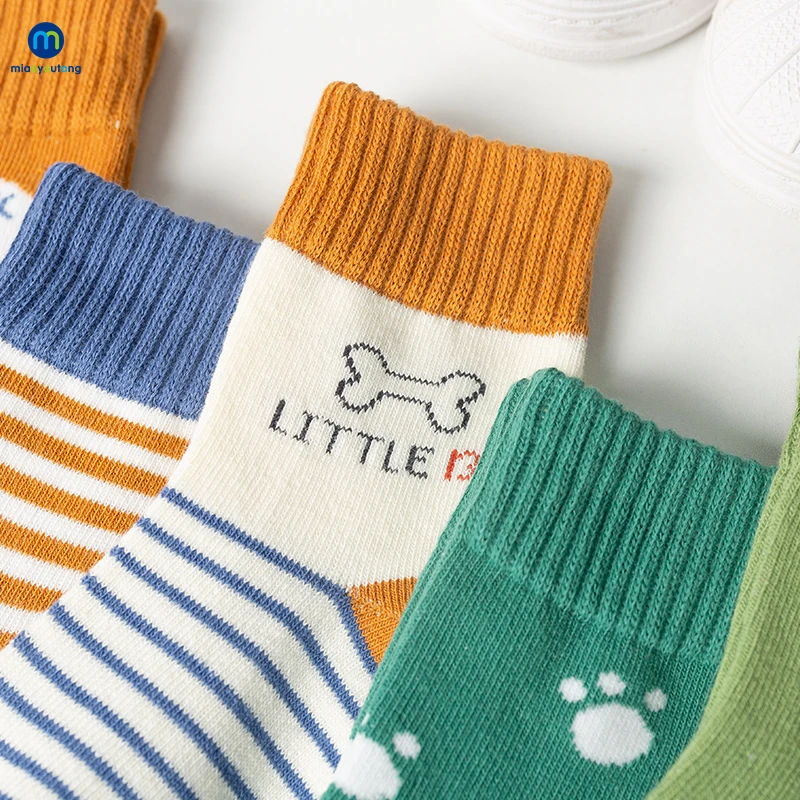 5 Pair/Lot Jacquard Cotton Kids Girl Christmas Socks