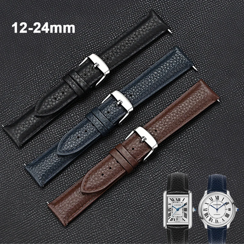 Luxurious Soft Genuine Leather Quick Release Watch Band Bracelet