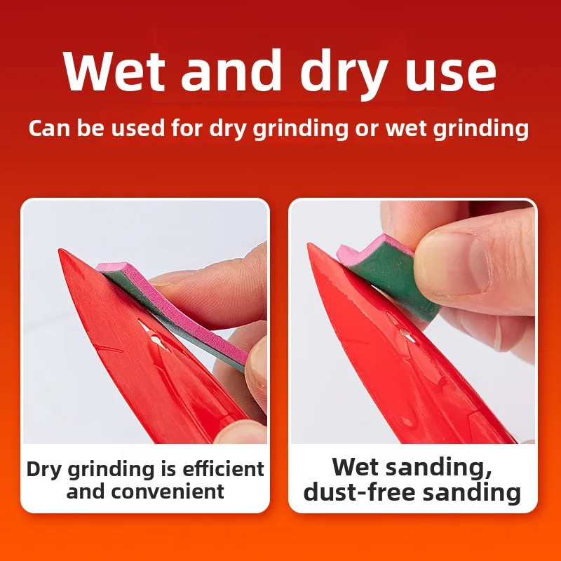 Détail des poignées ergonomiques des limes aiguilles pour modélisme, lot de 9 pièces.