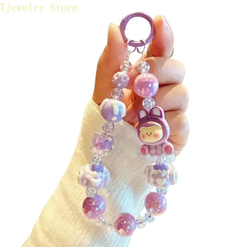 Colorful Beaded Phone Charm Wrist Strap and Lanyard