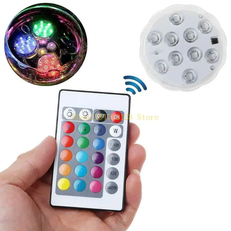 수중 LED 조명 리모컨 방수 RGB 멀티 컬러 10-LED L 베스트 세일
