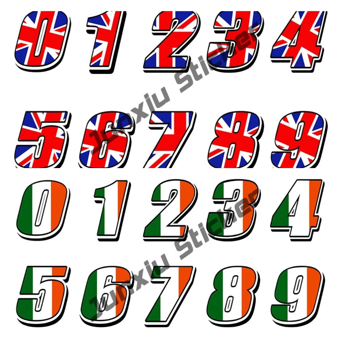 Irlanda Flag Car Sticker Numeri Da Corsa Vinile Uk Regno Unito Bandiera Adesivi Decalcomania Per Motocross Moto Auto Atv Bike Decor