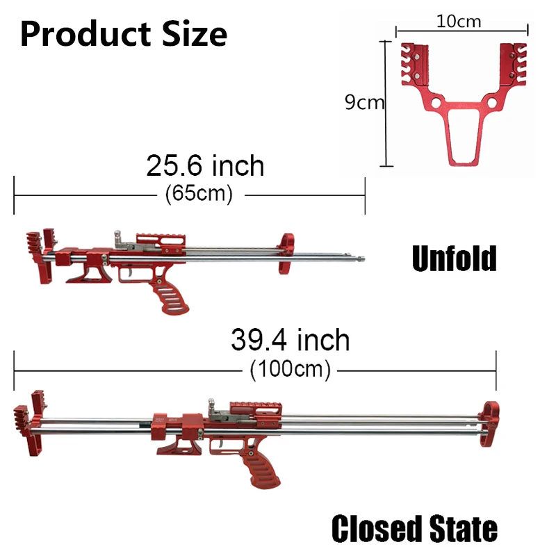 Outdoor Hunting Telescopic Long Rod Slingshot Aviation Aluminum Alloy Laser Aiming Rubber Band Competitive Shooting Competition 4