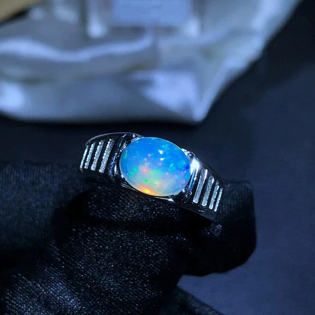 Buy Opal Men's Vintage Ring, in 925 Sterling Silver, AAA Quality Opal  Gemstone Ring, Handmade Fire Opal Mens Ring, Personalized Wedding Men Gift  Online in India - Etsy