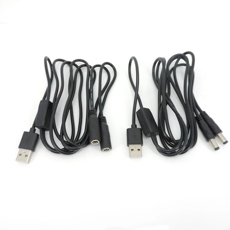 

1 м 22awg 3A USB 2,0 штекер к 2-стороннему сплиттеру постоянного тока Штекерный разъем питания Кабельный штекер 5,5x2,5 мм Шнур адаптер Светодиодная лента c