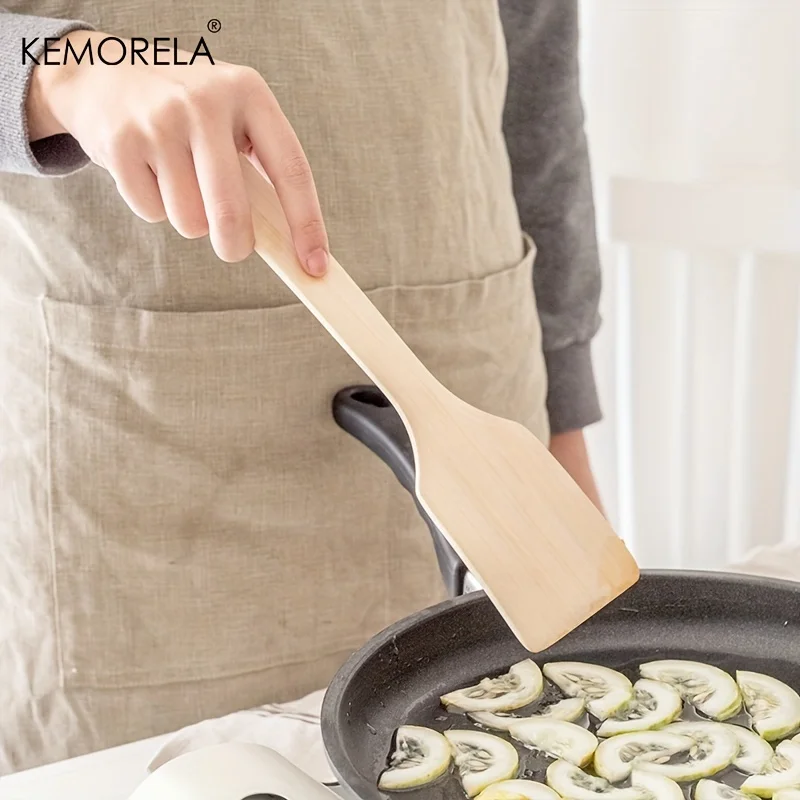 2PCS Natural Wooden Spatula Nonstick Cooking For Food Frying Mix Stir Fry Kitchen Utensil Household Kitchen Gadgets