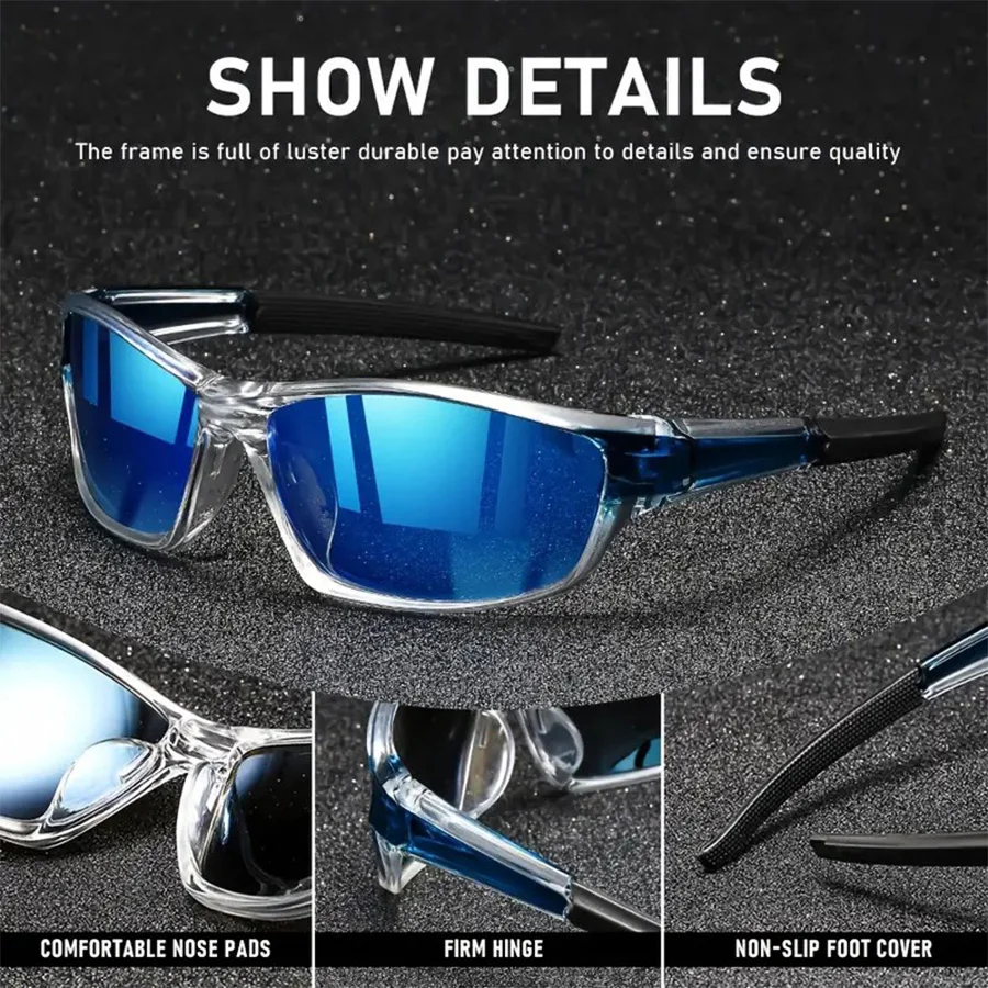 Cyberpunk Future Design Unisex Cycling Sunglasses - 3-Piece Set, All-Season Protection