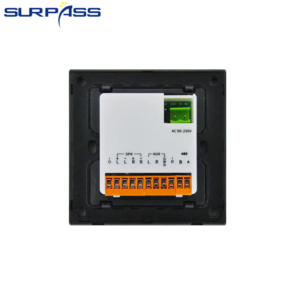 Smart Home Background Music Controller 2*10W 2 Inch DIsplay Touch Button In Wall Amplifier