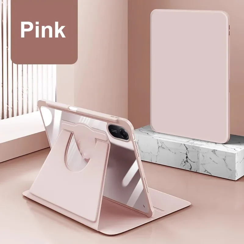 Sleek 360° Rotating Acrylic Tablet Case with Pen Slot